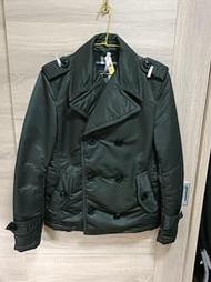 Burberry Blue Label 墨綠 雙排扣 短大衣 男L