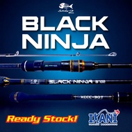 STRIKE 2 BLACK NINJA Spinning Fishing Rod Joran pancing Casting mancing Kolam air masin Pemancing