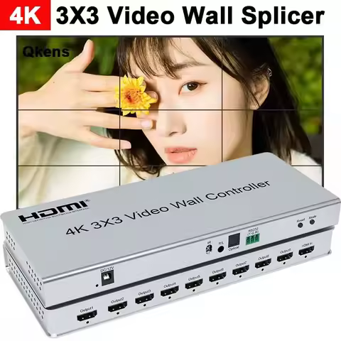 4K 3x3 HDMI Video Wall Controller TV Splicer 1x2 2x1 2x2 2x3 2x4 3x1 4x1 4x2 Multi Screen Stitching 