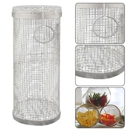 【Local delivery 】1PC BBQ Rolling Grill Basket Basket Wire Mesh Cylinder Grill Basket Stainless Steel Rolling Grilling Basket Portable Outdoor Camping Barbecue Rack