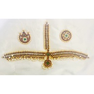 Bharathanatyam Jewellery Traditional Indian Bharatanatyam Temple Jewelry Headset(Nethi Chutti with S