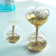 Cute Girl Heart Hourglass Timer Creative Gold Powder Hourglass Birthday Gift Sequin Hourglass Orname