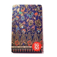 AIRLINES SG50 Batik Print Blue Nets Flashpay Card *collectible like ezlink ez-link plane (rfl)