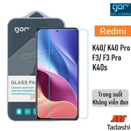 Gor Tempered Glass Xiaomi Redmi K40/ K40 Pro/ K40s/ K40 Gaming, Poco F3/F3 Pro Transparent No Black 