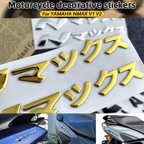 Motorcycle Tank Emblem Stickers 3D Japanese Decals N-MAX Logo Waterproof For Yamaha NMAX N MAX N-MAX