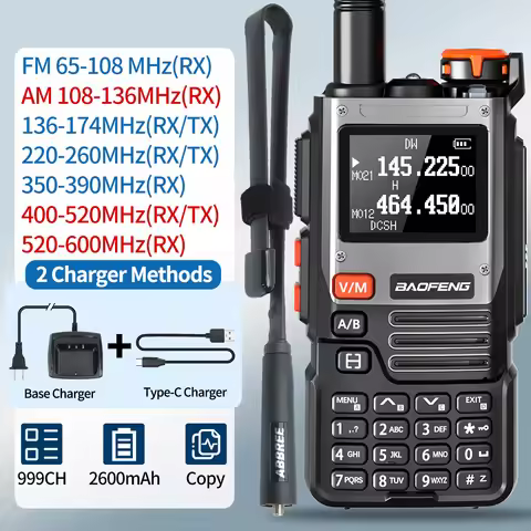 Baofeng UV-K61 Walkie Talkie Multi Band Wireless Copy Frequency 999CH Type-C Charger UHF VHF NOAA UV