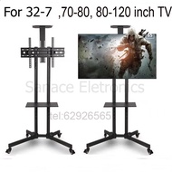 *Ready Stock* Solid Floor Standing TV Mount TV Mobile Stand With Wheels Tilt -15º~+15º Mounts Stand 