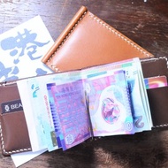 【雙咭位鈔票夾】好好縫 皮革材料包 免費刻字 手工包 銀紙夾 錢夾 鈔票夾 紙幣夾 皮夾 簡約實用 意大利皮 植鞣革 皮革DIY 伴侶 纖薄 真皮 原色啡黑深藍綠橙紅灰等 超過五十皮色選擇