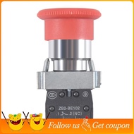 22mm NC Red Mushroom Emergency Stop Push Button Switch 600V 10A ZB2-BE102C XB2-BS542X1
