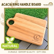 Personalized Acacia RING Handle Board | Charcuterie and Chopping Board (Laser Engraving)