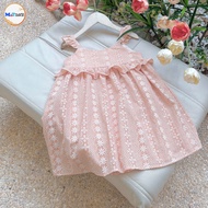 VÁY BÉ GÁI HAI DÂY CÁNH TIÊN PHỐI BÈO EO- MT2510