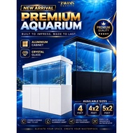 SOBO Super White Crystal Glass Aquarium With Aluminium Cabinet 4 FEET - 5 FEET Arowana Tank