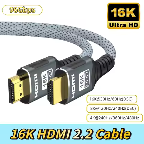 HDMI 2.2 Cable 96Gbps Bandwidth Support 8K@120Hz 4K@240Hz 2K@360Hz LIP Protocol for TV Monitor Game 