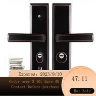 Auburn Door Handle Anti-Theft Door Lock Handle Stainless Steel Entry Door Lock Handle007Black（Excluding Lock Body Lock