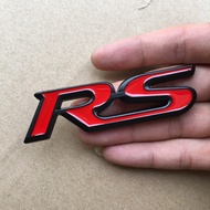 RS Metal Steel Front Grill Emblem Logo With Screw Set Honda Toyota Perodua Civic City Accord Myvi Universal RS Logo Fron