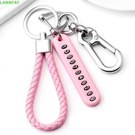 LANAFAY Phone Number Plate Lock Key Ring Key Chain Car Accessories Keyring