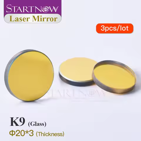 Startnow 3pcs/lot K9 Laser Mirror Dia 20 3mm Glass With Golden Coating Reflective Lens For 40w Laser