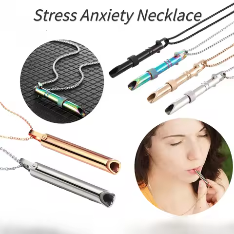 Stress Anxiety Necklace Mindfulness Breathing Tool Natural Calming Relief Chain Breathlace Necklace 