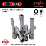 Force 52650 Torx / Star Deep Socket, 1/4" DR ( E4 ~ E16 )
