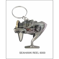 reel 6000 mesin pancing fishing reel 2d keychain  seahawk