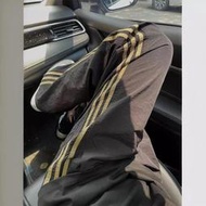台灣現貨07qwer黑色條紋男夏季薄款美式運動休閑筒垂感速干