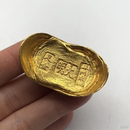 Antique Antique Ancient Coin Collection Daming Gold Ingot Yuanbao Gold Bar Gold Coin Solid Gilded Copper Gold Ingot