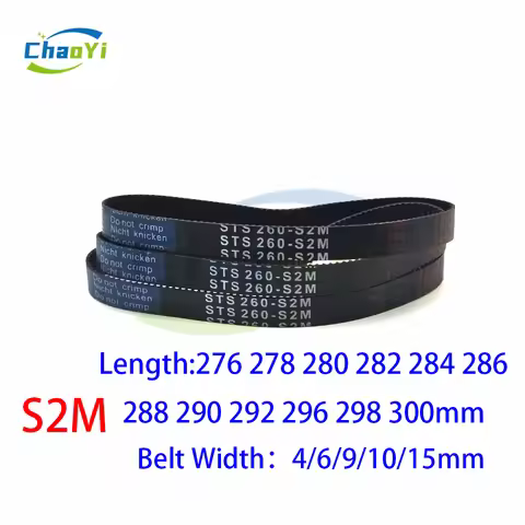 S2M Rubber Timing Belt Length 276 278 280 282 284 286 288 290 292 296 298 300mm Width 4/6/9/10/15mm 