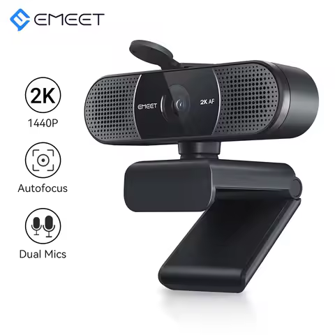 Webcam 2K Web Camera 1080P 60FPS Streaming Camera Autofocus EMEET C960 2K USB WebCam With Microphone