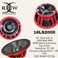 KOMPONEN SPEAKER RDW 18LS2000 SPEAKER 18 INCH 18 LS 2000 MERAH