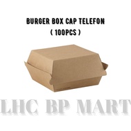 [LHC] BURGER BOX / BROWN BURGER BOX / PAPER BROWN BURGER BOX / FOOD BOX / SNACK BOX CAP TELEFON (100