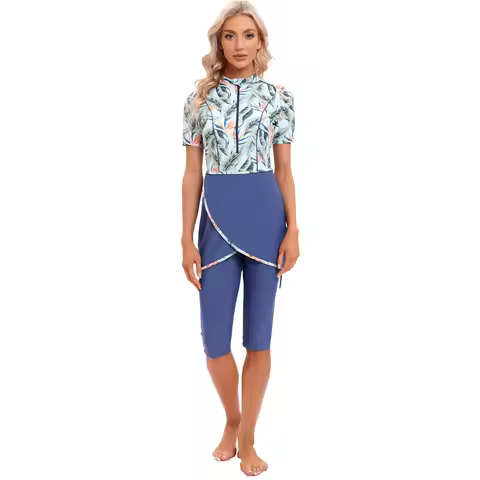 Women Modest Hijab Muslim Swimsuit Islamic swim wear Burkini With Swim Hat Sport Swimwear Ladies Sho