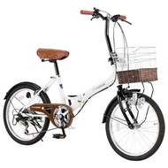 Ikesho CO-20 [Folding bicycle CONOMi (Konomi) 20 inch Shimano 6-speed white]