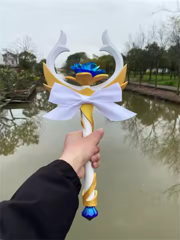 LOL KDA Seraphine Cosplay Microphone Crystal Rose Seraphine Microphone Wand Women Halloween Party Ca