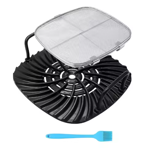 Grill Plate Grate & Stainless Steel Splatter Shield for Ninja Foodi 5-in-1 Grill Parts AG301, AG400,
