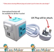 Extension Plug MagicCube Blue Color Extension Plug Portable Extension Plug Socket 2 Meter - 4 Intern