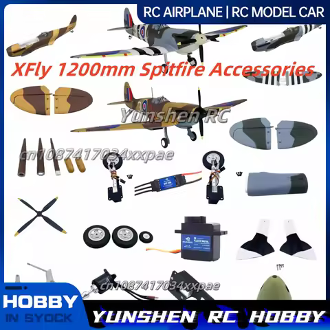 Xfly 1200mm Spitfire Complete Set Of Original Accessories Body Main Wings Landing Gear Flaps Paddle 