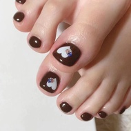 Wearing Nails Nails Rhinestone Nails Brown Love Foot Nails Manicure Patch Fake Nails Finished nail20