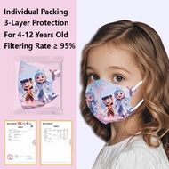 50PCS 3D Kids Mask 4-12 Year Children Mask Face Mask For Kids 3ply Protective Independent Packaging 