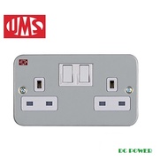 UMS 2213M 13A 2 Gang Metal clab Switched Socket