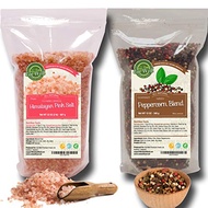 Four Peppercorns Blend  12 oz and Himalayan Pink Salt (Coarse Grain) 2 lbs  Freshly Packed , Whole Black , Pink , Green , White Multi Color Pepper Corsn For Grinders Refill