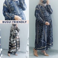 BJ= Dress Gamis Hamil Menyusui Bukaan Samping Bahan Rayon - BUSUI AMMY