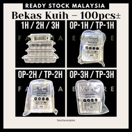 100pcs ± BEKAS KUIH OPS Tray / 1H 2H 3H / Bekas Kuih BENXON / TOLI / OP-1H / OP-2H / OP-3H / TP-1H /
