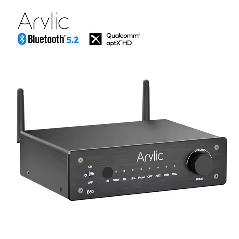 Arylic B50 Bluetooth 5.2 Transmitter Receiver AptX HD Audio Adapter Wireless Audio Amplifier for TV
