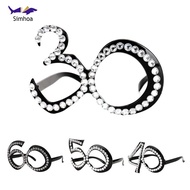 [Simhoa] 30th 40th 50th 60th Funny Glitter Diamante Birthday glasses for party Novelty Plastic  Eyew