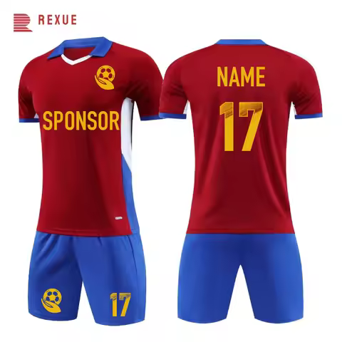 Adult Quick-Dry Soccer Wear Set 100% Polyester 26-27 Asian Size Football Sport Training Clothes with