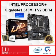 Gigabyte H610M H V2 H610 LGA1700 DDR4 Motherboard + Intel 12TH GEN / 13TH GEN CORE I3 / I5 / I7 / I9