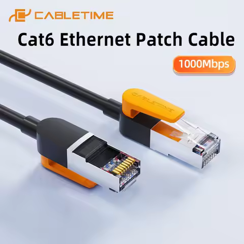 CABLETIME Cat6 RJ45 Ethernet Cable FTP CAT6 1000Mbps Network Cable 250MHz PVC Jacket for Router Mode