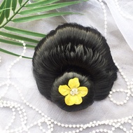 NadiSSE HAIR BUN ALAMANDA FLOWER MODERN HAIR BUN/ HAIR BUN/ BRIDAL HAIR BUN