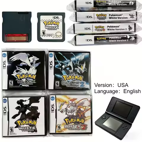 USA Pokémon Black and White 1 2 Combined Card Combined Card With Box Cassette DS Pokémon Game Card f