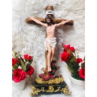JESUS CRUCIFIX CROSS STAND/ FIGURINE SCULPTURE /35CM (13.4 INCHES)